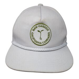 Raw Garden California Cannabis Snapback 5 Panel Cap White One Size Academy Fits